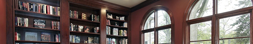 Library with beautiful arched windows